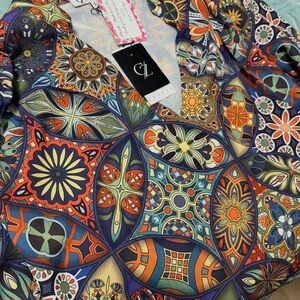 Multicolor Mosaic Print Top